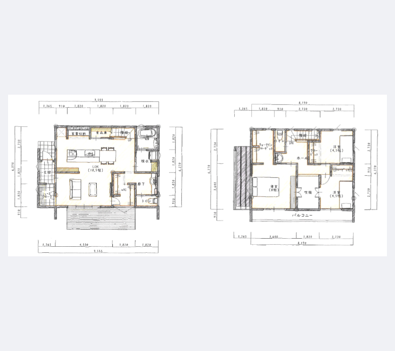 ３ＬＤＫリビングと吹抜のある家