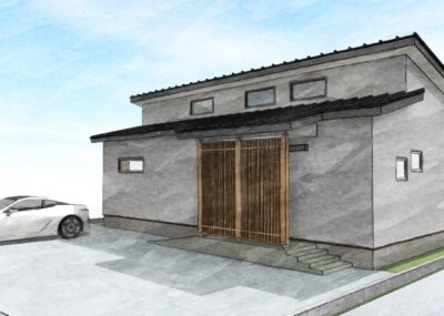 2帖のワークスペースのある2ＬＤＫの平屋