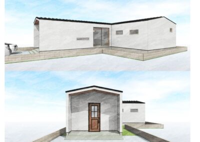 変形の敷地を活かしたおしゃれな平屋