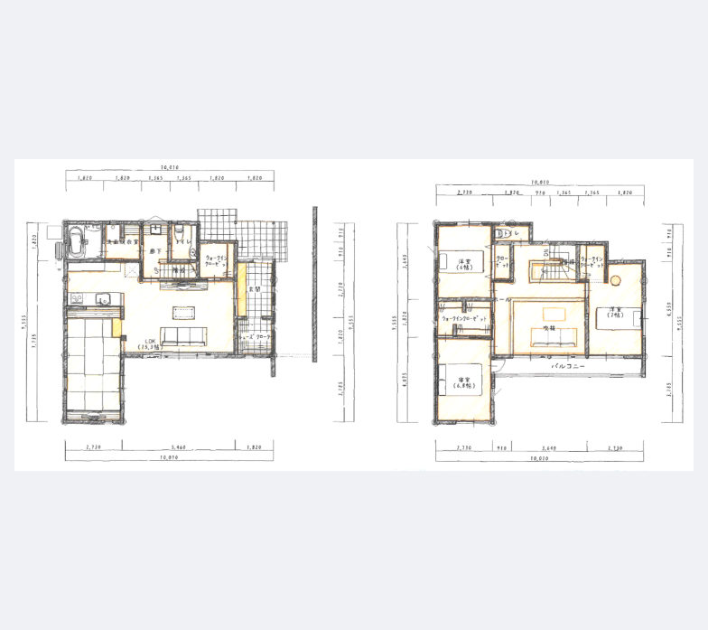 床と天井を桧で仕上げた桧の香りのする家