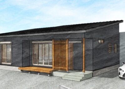 夫婦2人で暮らすアイランドキッチンのある平屋